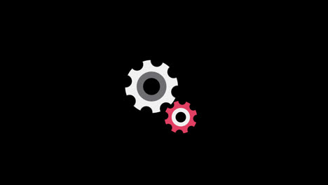 Cogwheel-gear-icon-animation-loop-motion-graphics-video-transparent-background-with-alpha-channel